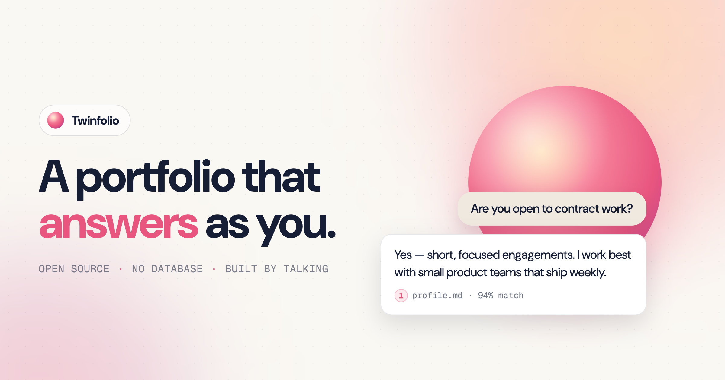 Twinfolio: an open-source portfolio that answers as you